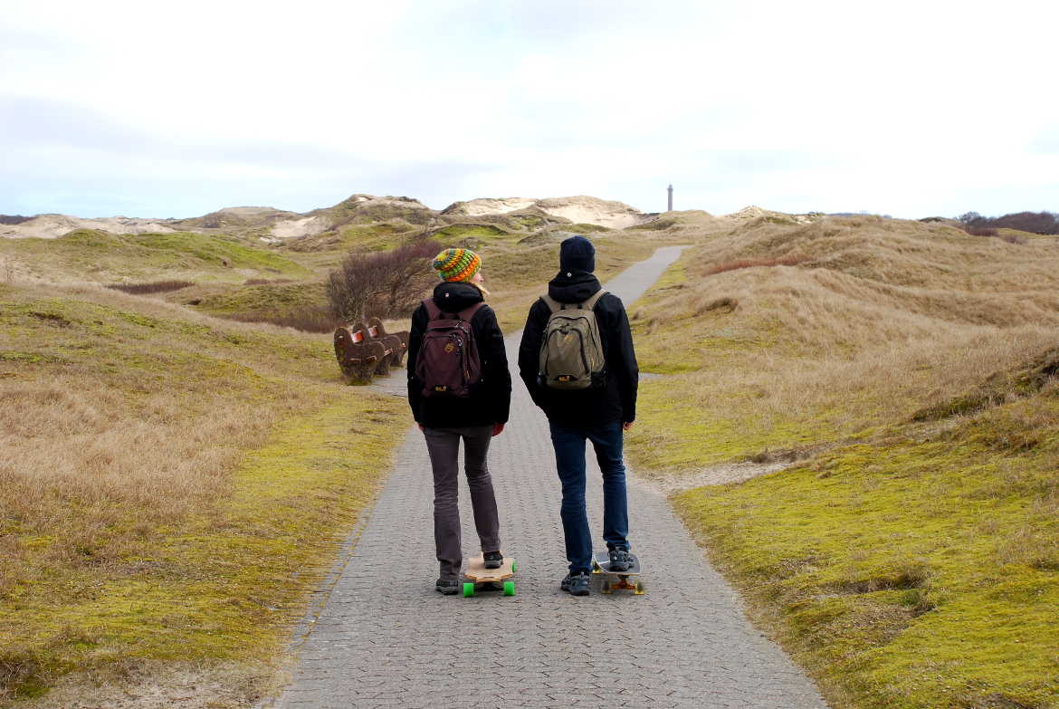 Longboard Ausflug mit Kindern auf Norderney