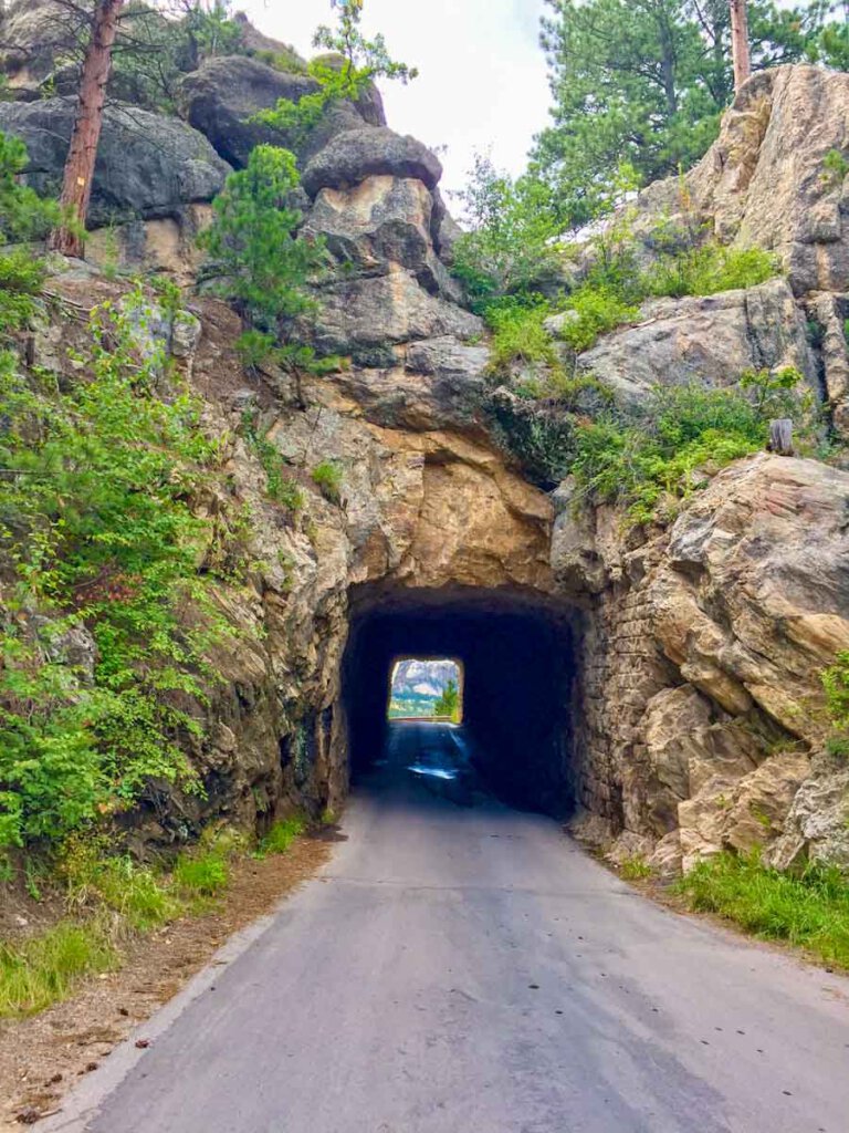 Schmaler Tunnel auf der Iron Mountain Road im Custer State Park