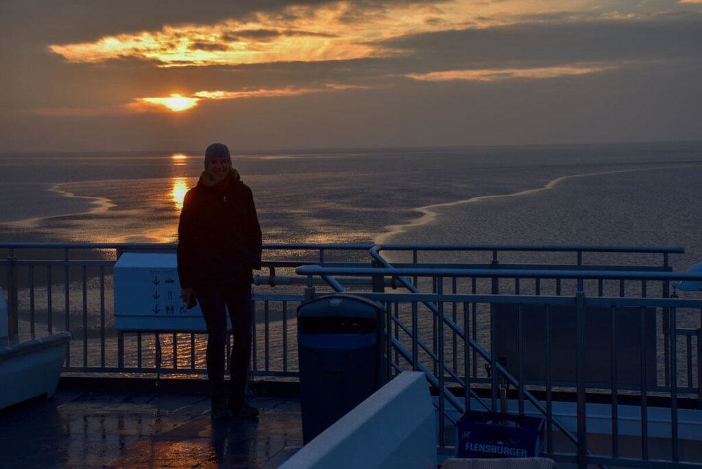Sonnenaufgang während der Fährüberfahrt von Amrum nach Dagebüll