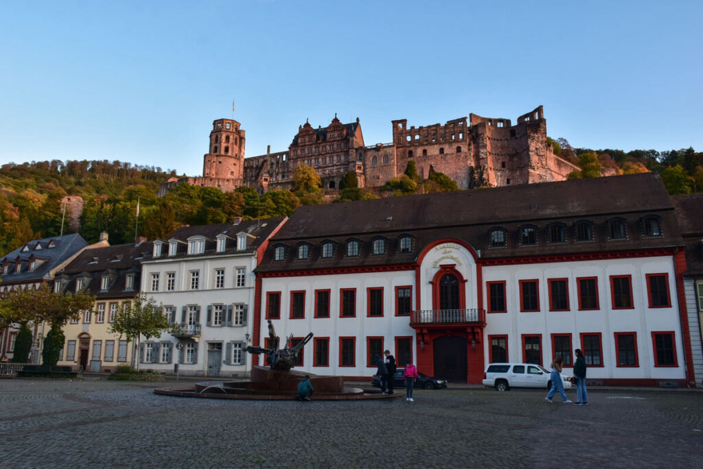 Die Ruine von Schloss Heidelberg im Abendlicht