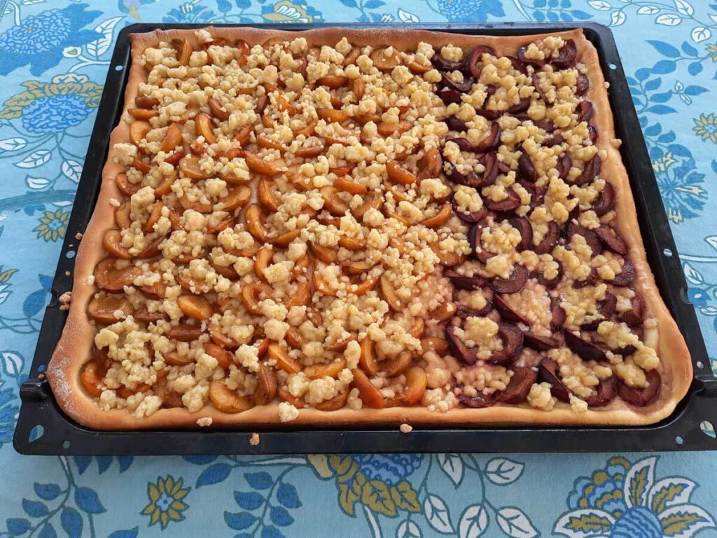 Mirabellenkuchen vom Blech mit Hefeteig & ein paar Zwetschgen