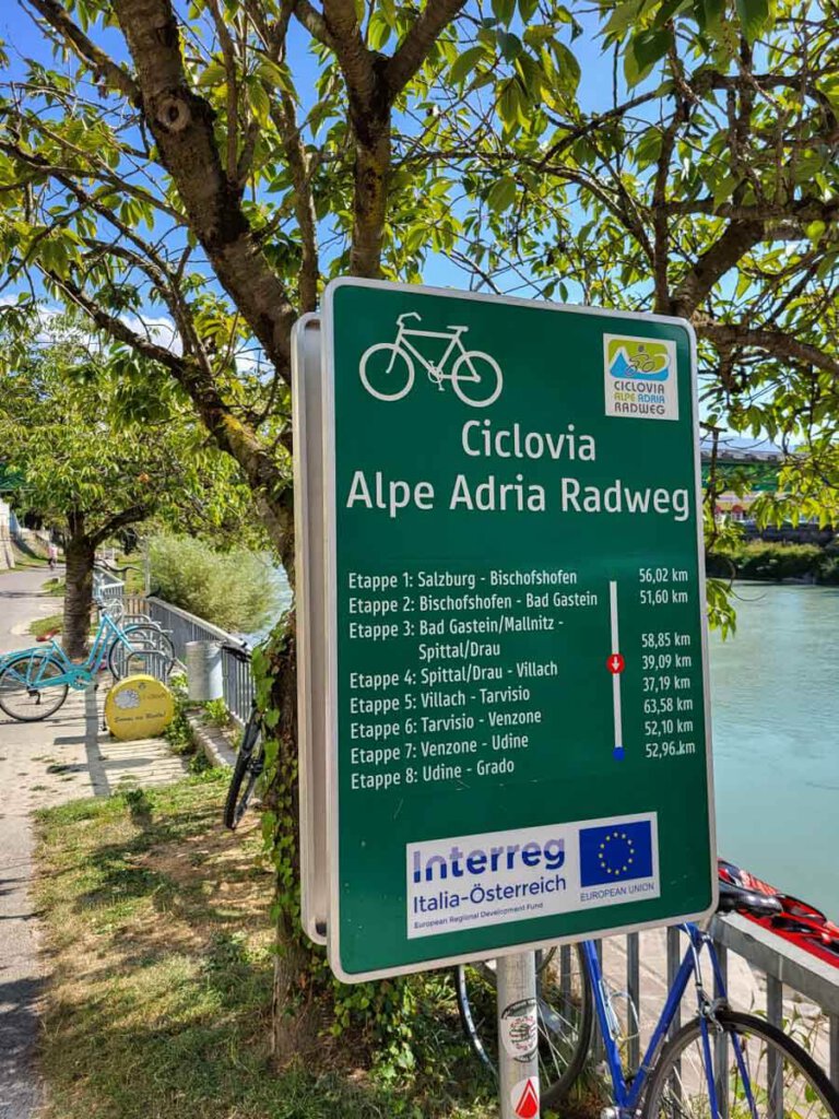 Alle Etappen des Alpe Adria Radwegs in der Übersicht