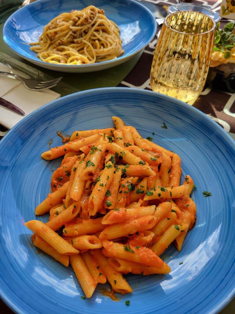 Leckere Pasta zur Feier unserer Ankunft im Friaul