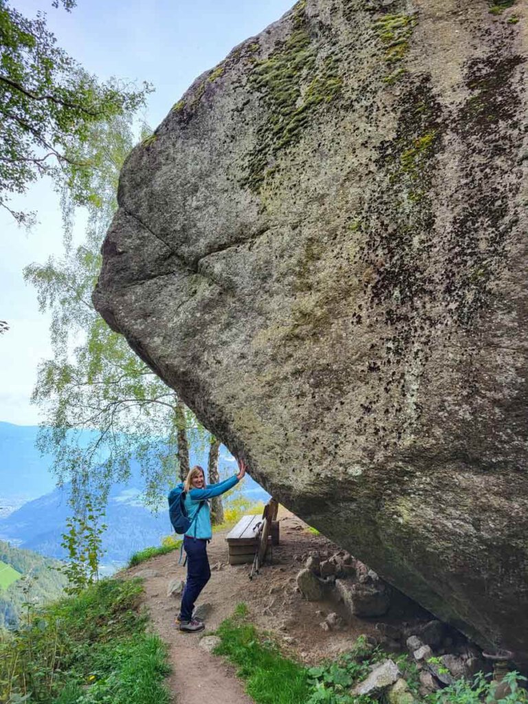 Der markante "Knott" auf dem Alpinsteig Wasserfall