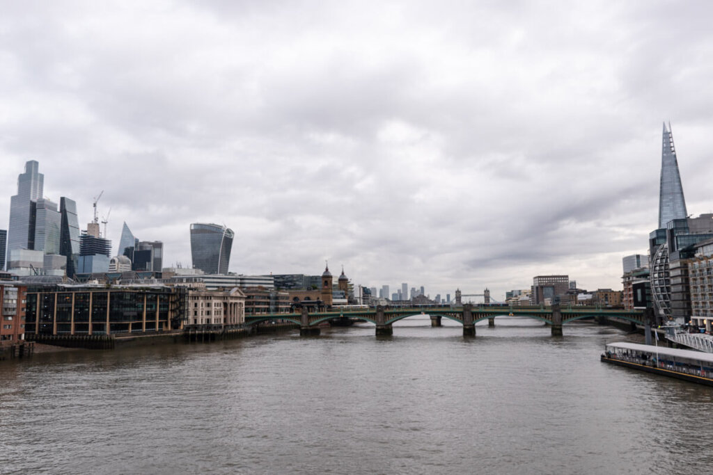 Blick auf Londons Skyline