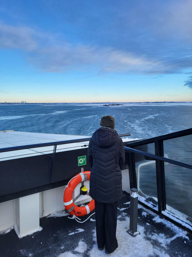 Eisiger Abschied von Helsinki auf dem Weg mit der Fähre nach Tallinn