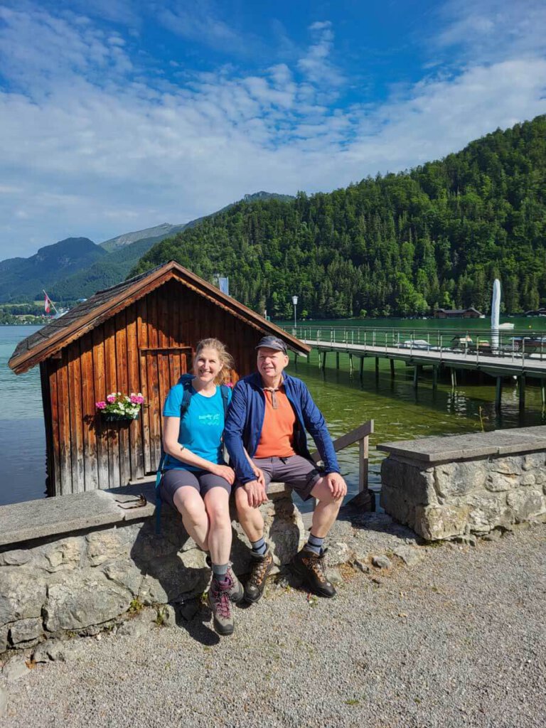 Start am Wolfgangsee zu Etappe 3 unseres Zehn-Seen Trekkings