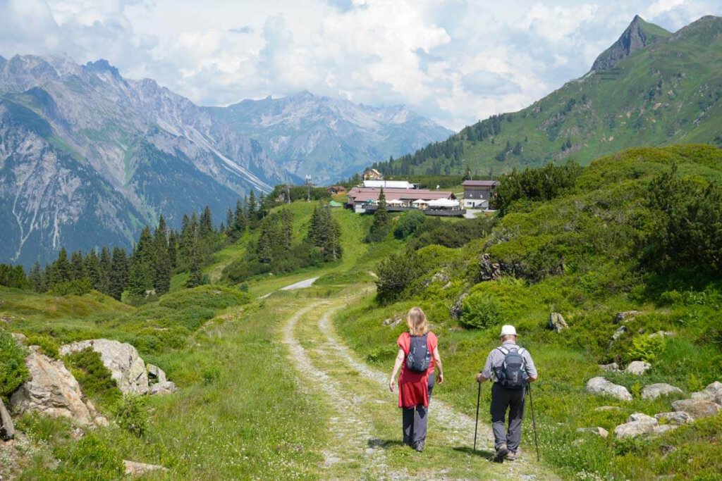 Auf dem Weg zurück zur Bergstation am Sonnenkopf