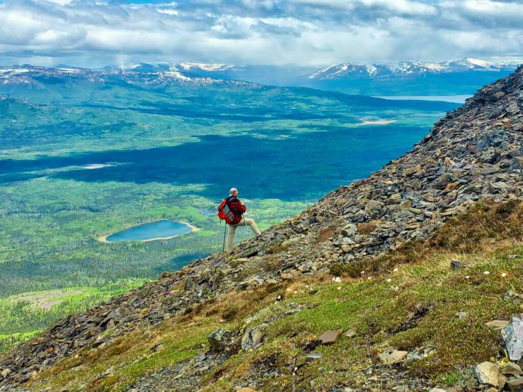 Wandern im Kluane National Park, Yukon. Hier bei der Besteigung des «Kings Throne».