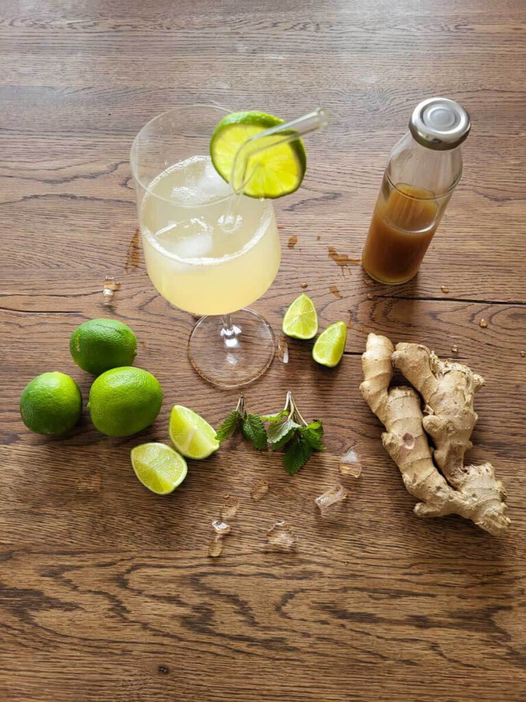 Erfrischend: Alkoholfreier Ginger Ale Cocktail mit selbstgemachtem Ingwersirup