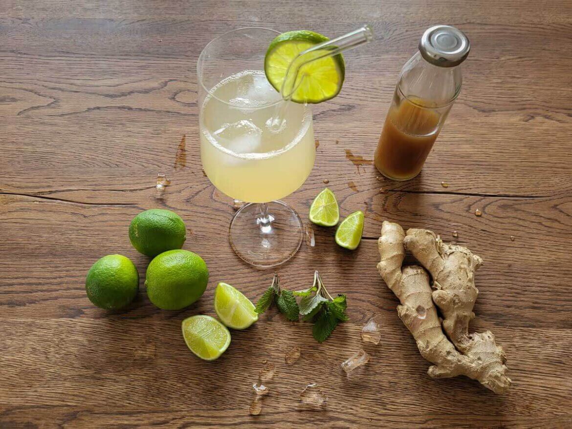 Erfrischendes Sommergetränk: Ginger Ale Cocktail mit selbstgemachtem Ingwersirup