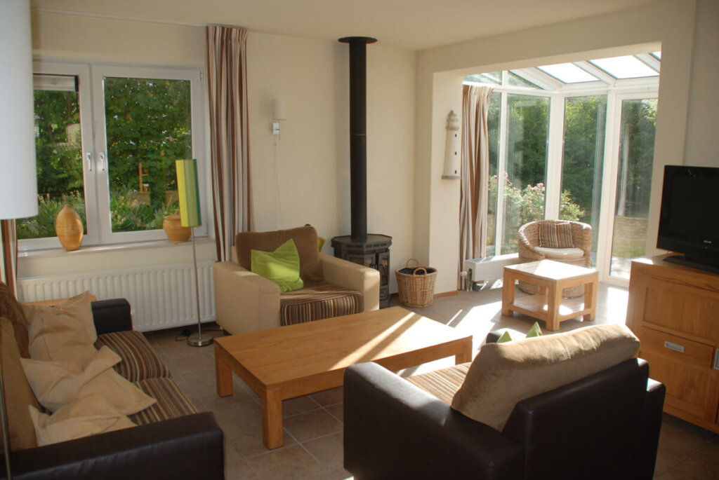 Unser Wohnzimmer im Ferienhaus Noordzee Residence de Banjaard