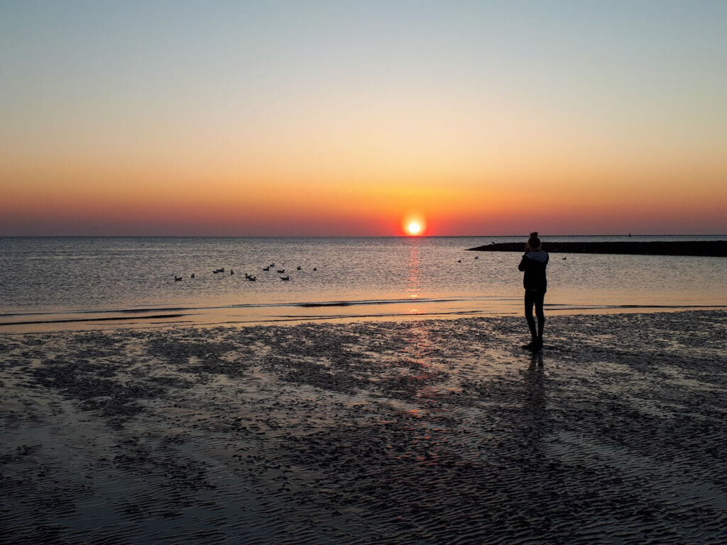 Romantischer Sonnenuntergang auf Norderney