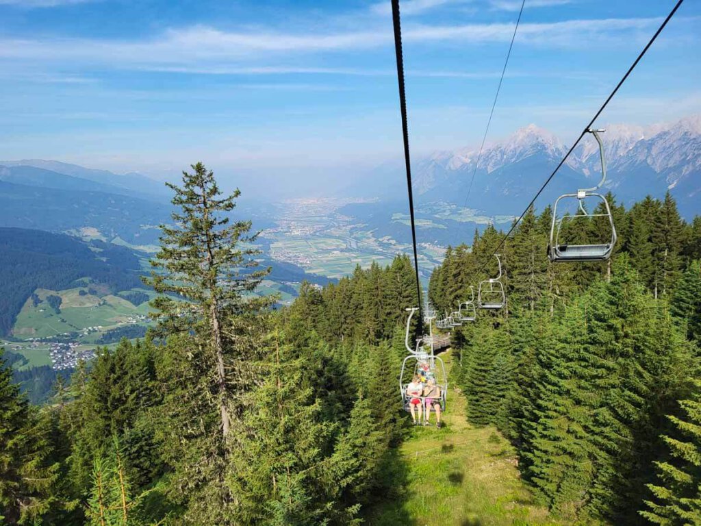 Bequemer Aufstieg mit der Kellerjochbahn von Schwaz zum Hecherhaus