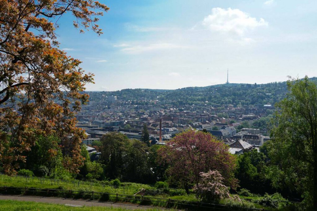 Ausblick von der Karlshöhe auf den Stuttgarter Süden