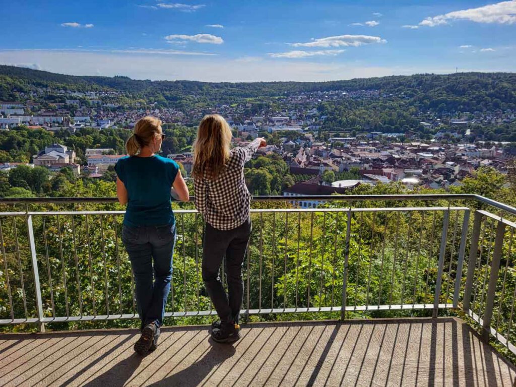Herrlicher Ausblick von Meiningens schönstem Balkon auf die Theaterstadt