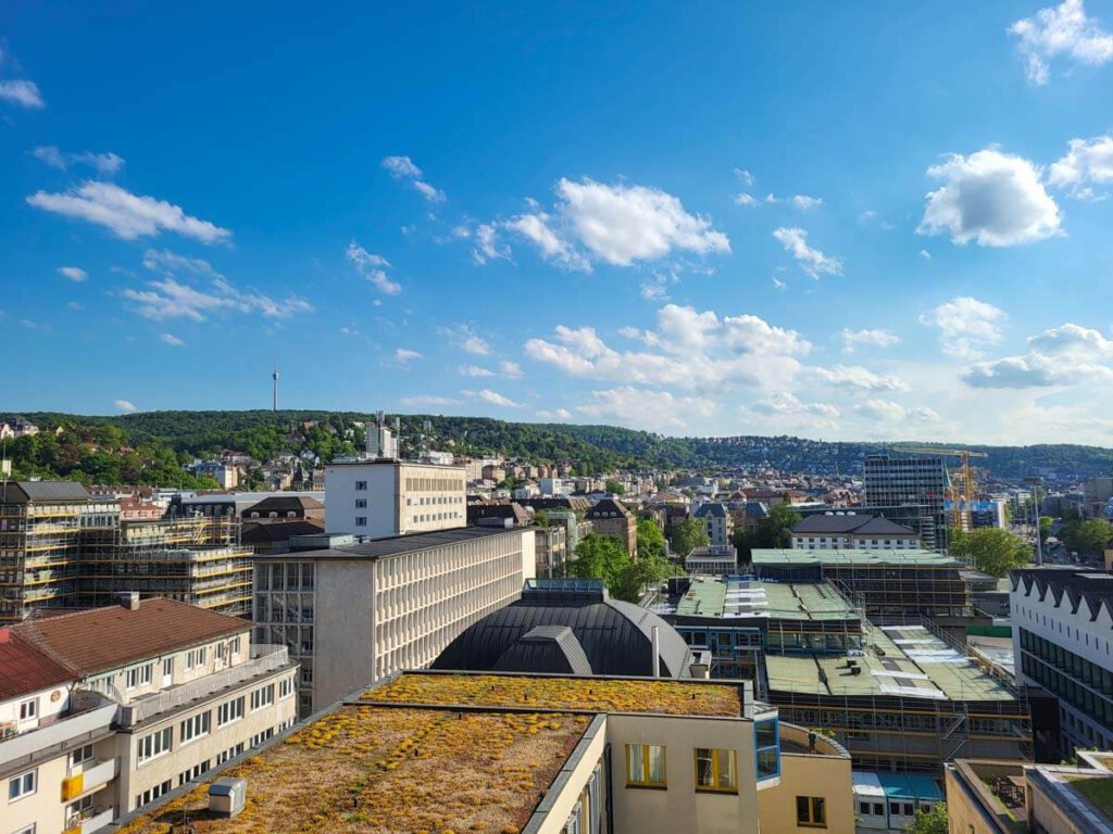 Panoramablick vom Turm der Musikhochschule Stuttgart