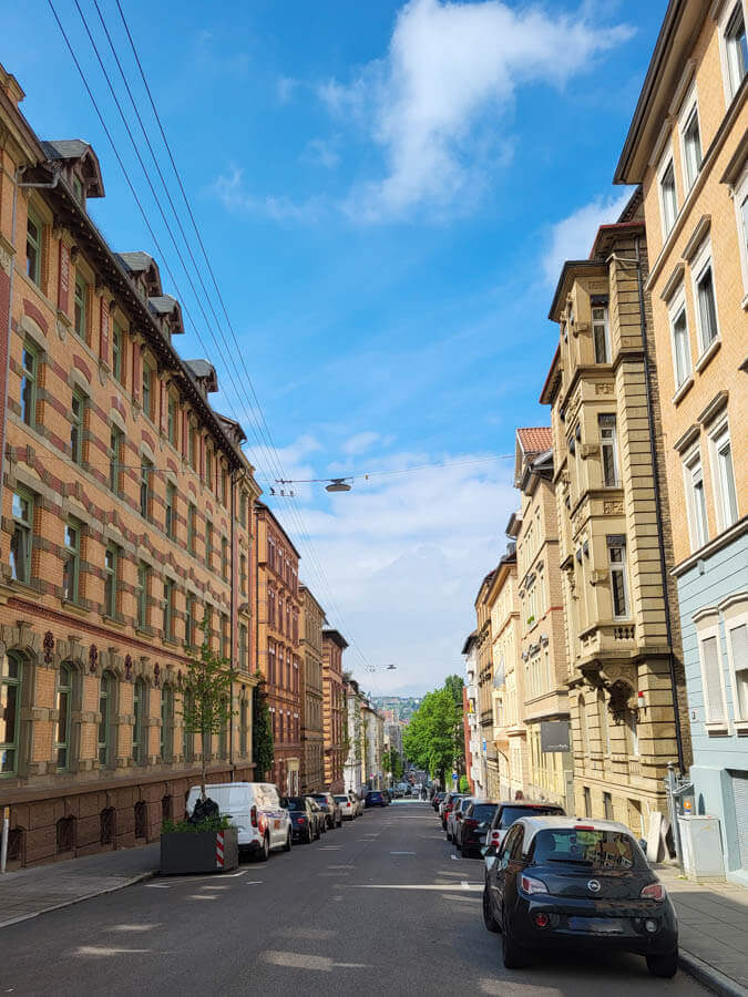 Schnurgerade Straßen im Stuttgarter Westen